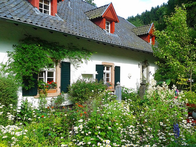 opravený starý dům uprostřed zeleně